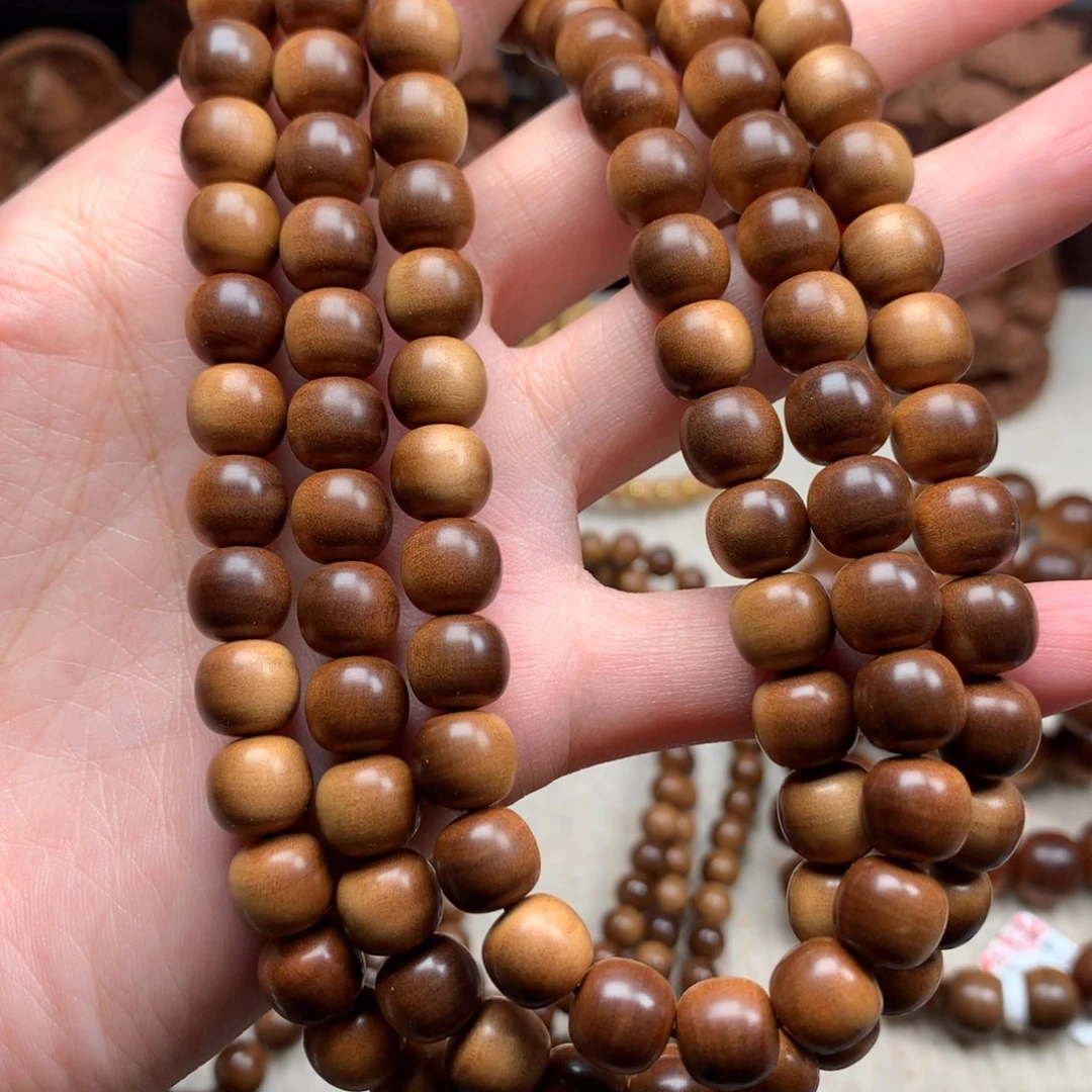 空***释手串/手链檀香木老山檀香8.5×9焦糖黑肉沉水供奉王