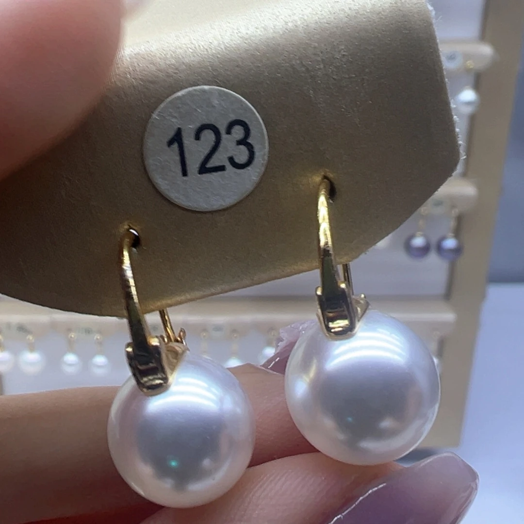 银S925镶嵌淡水珍珠耳饰