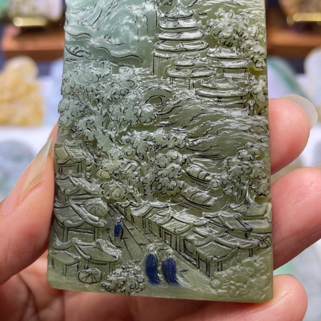 金***斗定制翡翠未镶嵌山水