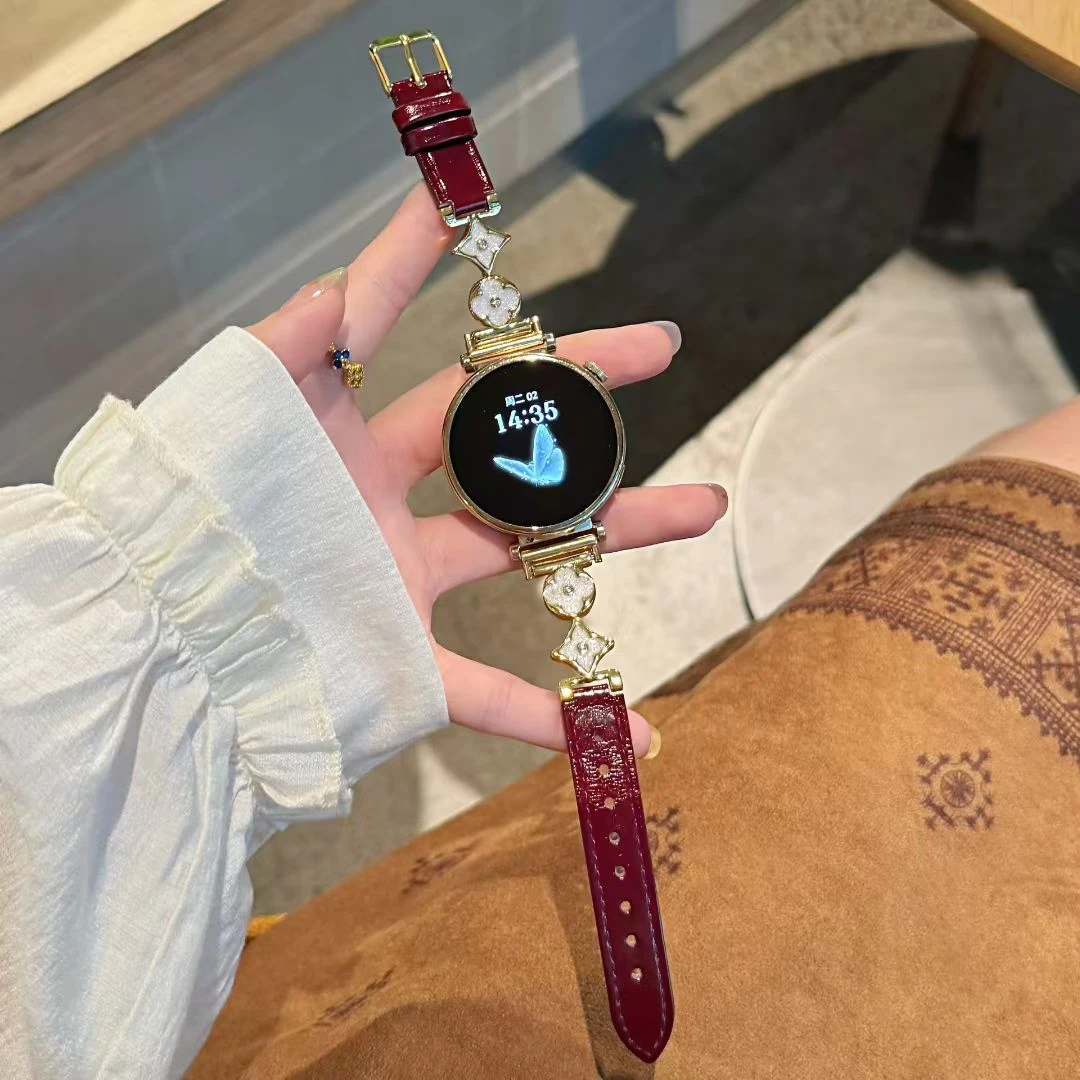 适用IwatchsS11金属拼接皮质鳄鱼纹表带s10s9通勤高级感女款表带
