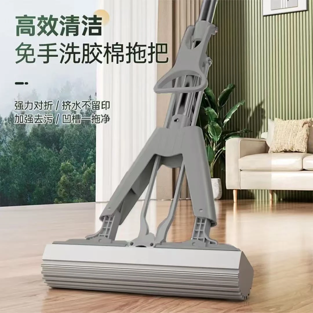 新款胶棉拖把吸水拖把懒人拖把折叠拖把手杆干湿