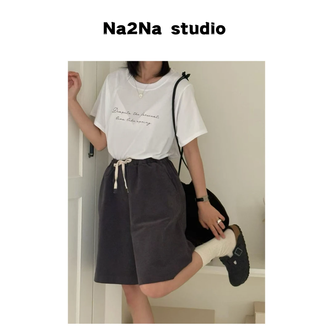 Na2Na 东大门 灰色灯芯绒中裤（No退换）