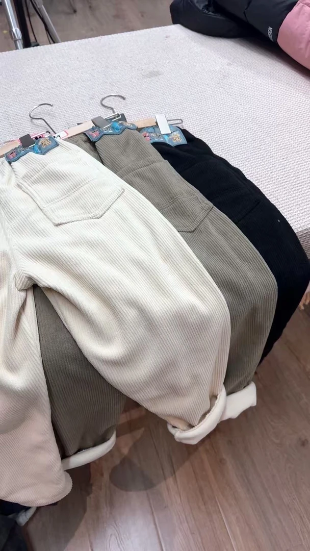 501082《现》韩版优选儿童休闲舒适洋气冬季时尚加绒休闲裤