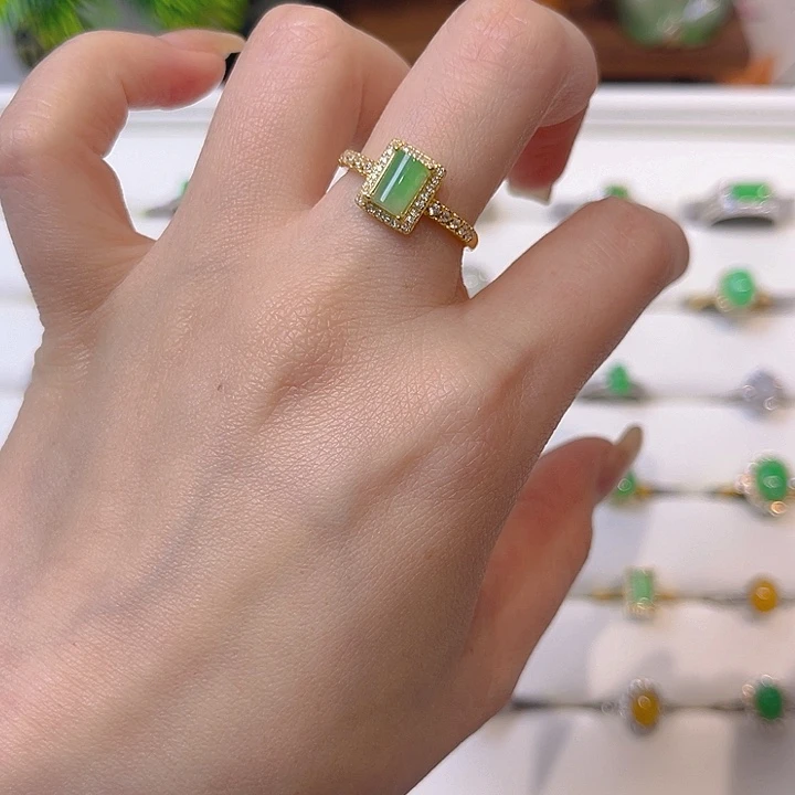 翡翠戒指银S925镶嵌我