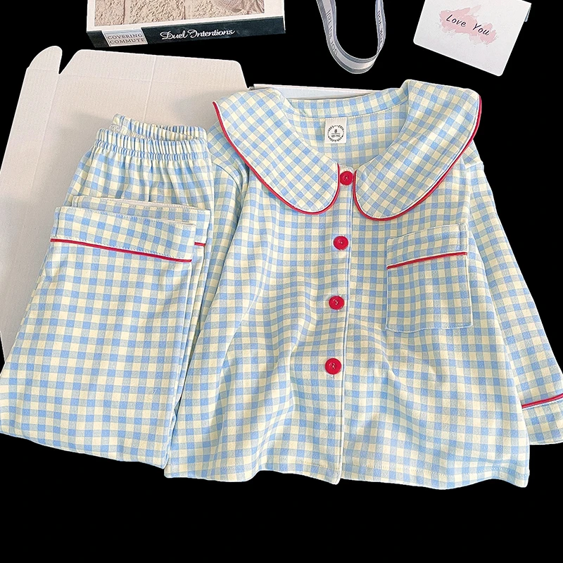 德绒冬款儿童睡衣女秋冬季长袖女童公主风加绒加厚小女孩家居服