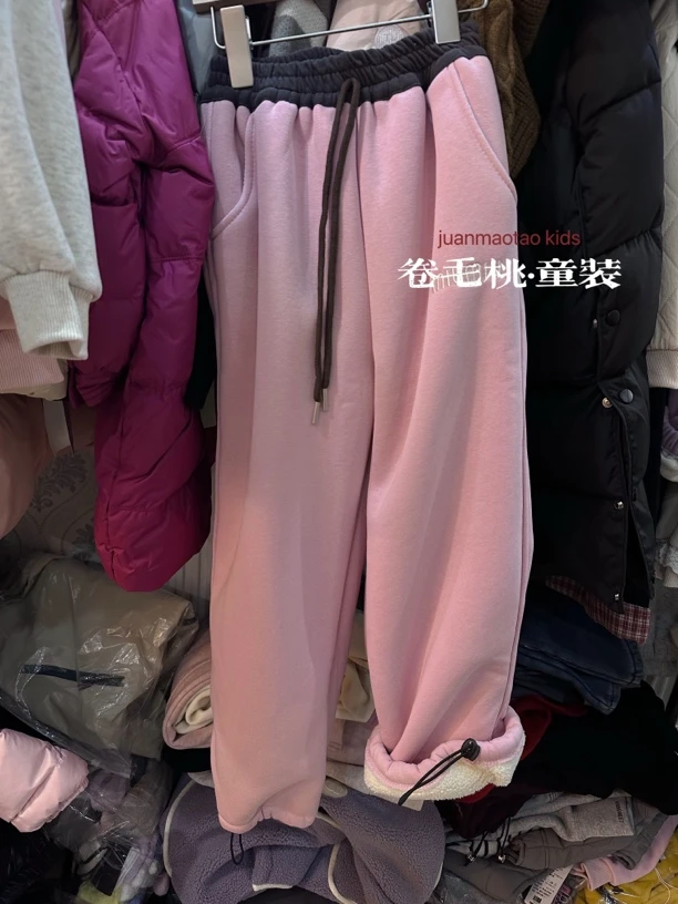 卷毛桃秋冬加厚抽绳卫裤