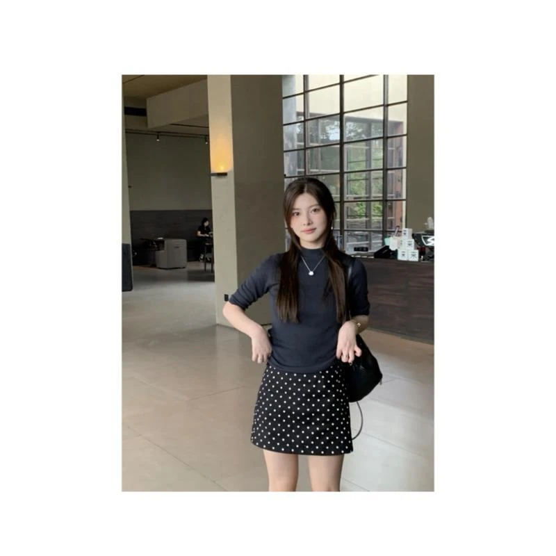 路人仙子自制线条感气质百搭显瘦短9032