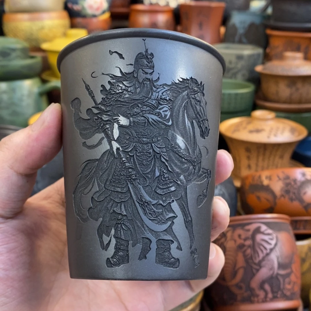 紫砂杯子宜兴全手工紫砂杯