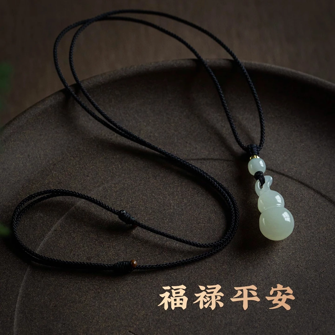 福禄葫芦吊坠饰品正宗和田玉专卖手工编绳男女项链高档节日送礼