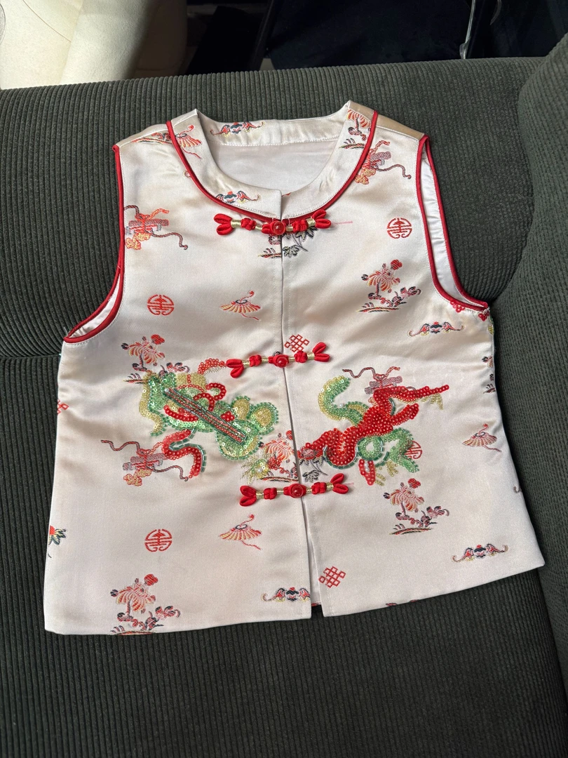 【琨萱】“暗八仙”2025男童春款新款新中式国风织锦马甲 SS67S012