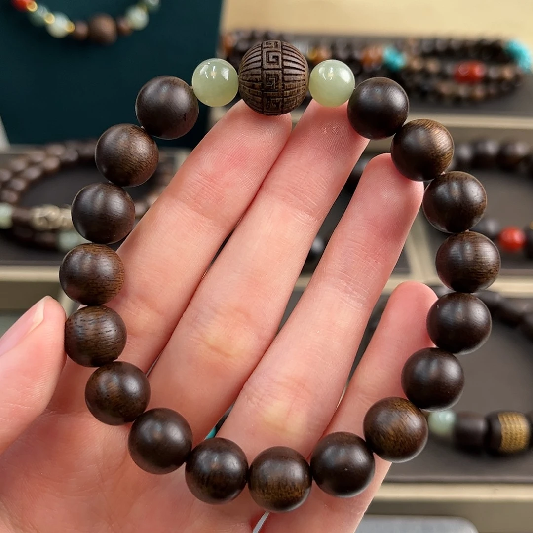 沉香10mm越南芽庄玉化白奇楠沉水