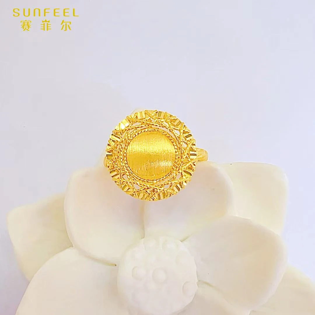 赛菲尔万足®足金 鸽子蛋活口戒指