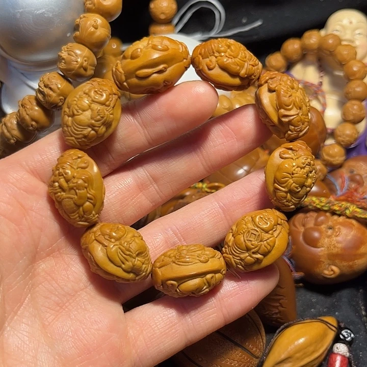 橄榄核手串/手链浮雕财迷