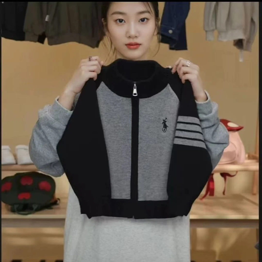 儿童毛衣新款2025时尚刺绣拉链开衫毛衣休闲百搭男童女毛衣撞色