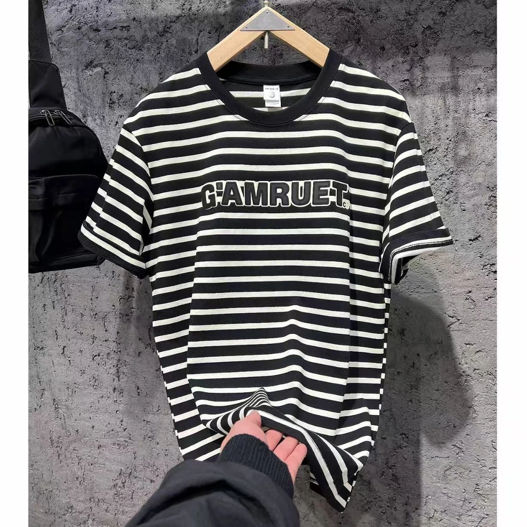 圆领条纹半袖时尚休闲99188