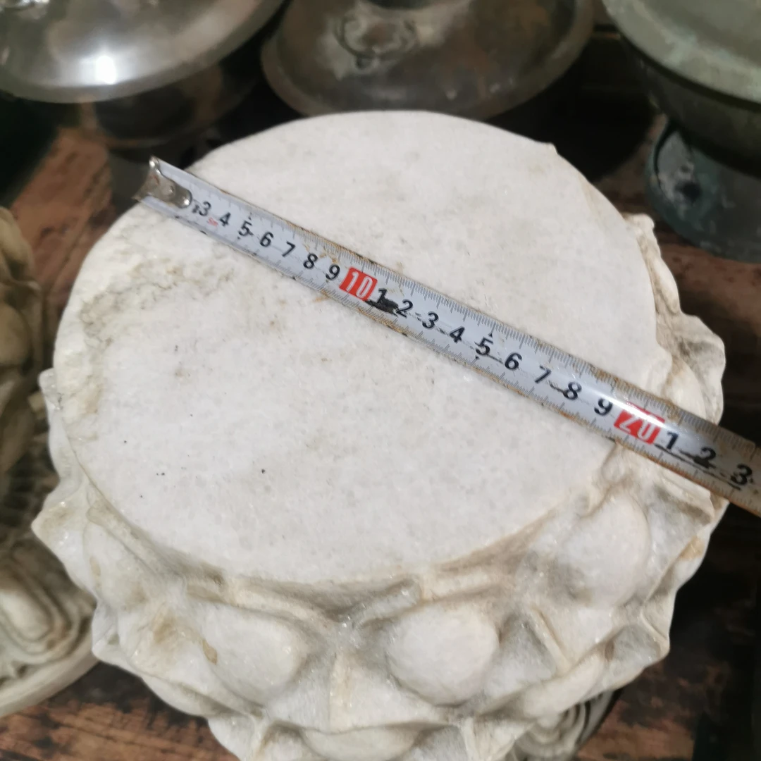 汉白玉材质莲花底座户外庭院别墅摆件