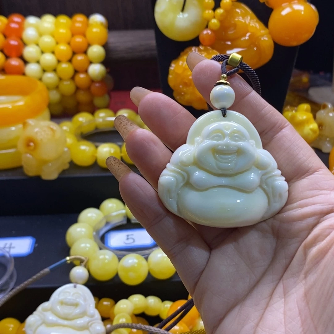 花***落非金属白色佛牌吊坠