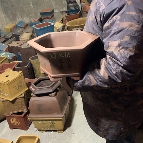 紫砂花盆手工制作