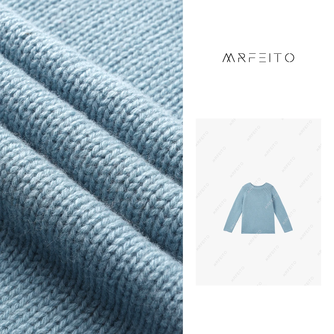 时尚慵懒风长袖女士圆领针织衫H661M01Q28787