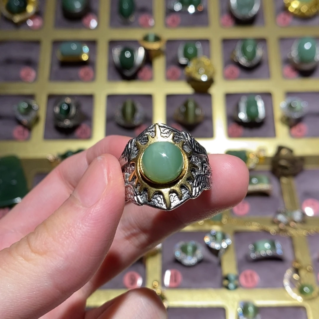 和田玉（碧玉）未镶嵌戒指