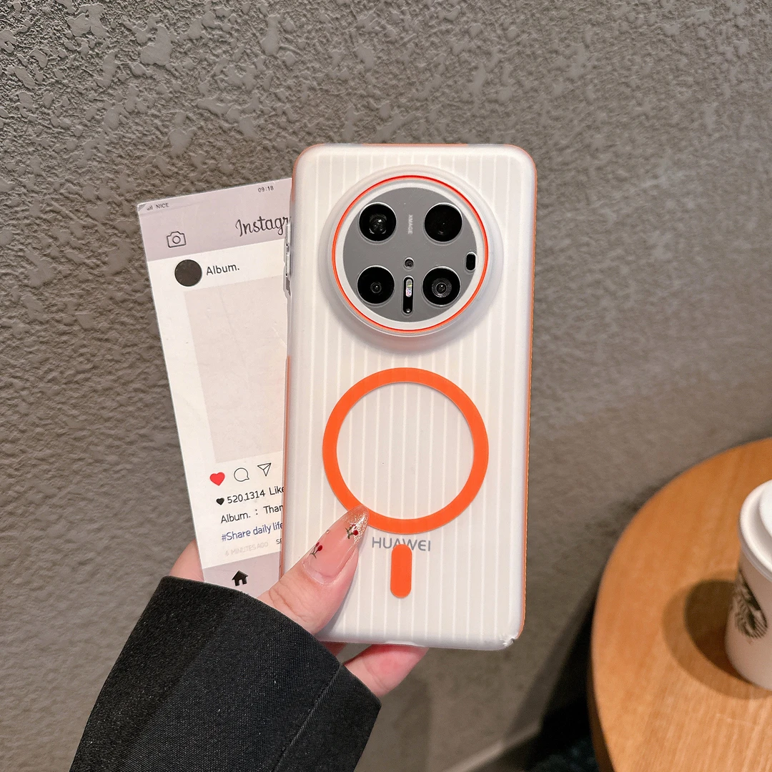 适用华为mate70Pro手机壳创意瓦楞纹磁吸高级感防摔保护套mate70