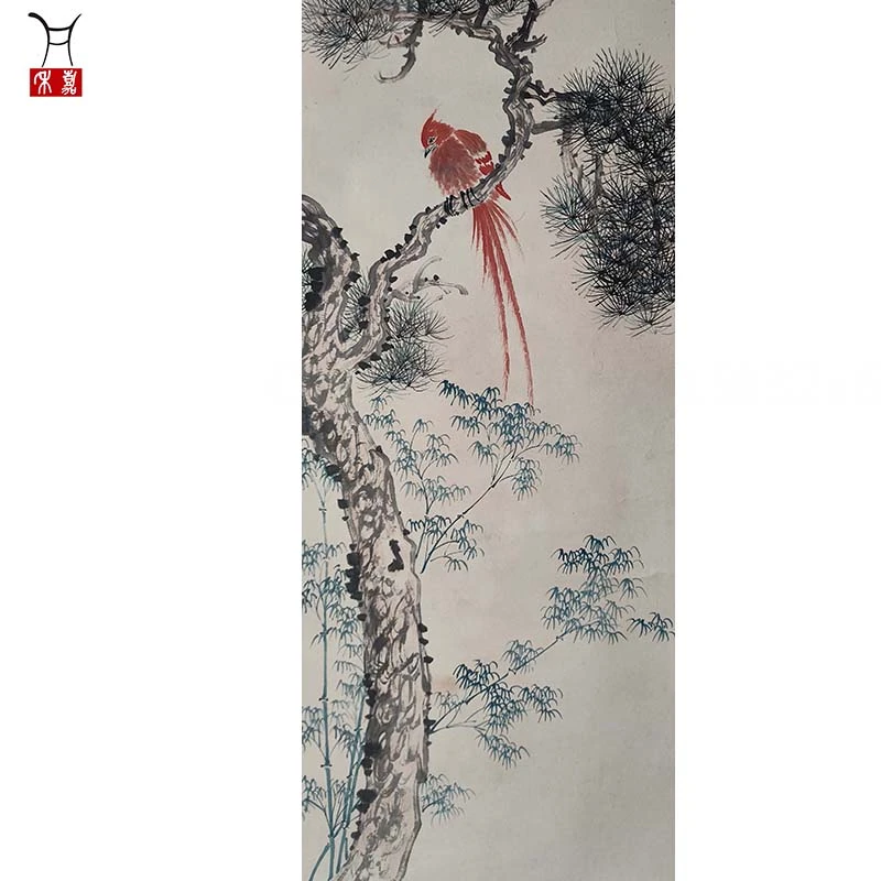 O1010花鸟立轴32x69/2平尺