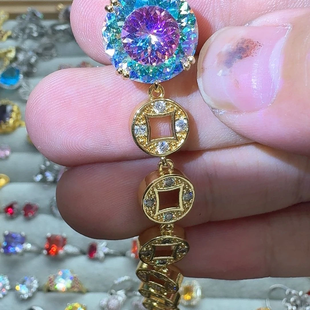 托帕石戒指银S925镶嵌