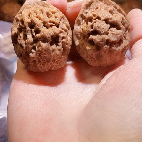 把件文玩核桃天山雪蚕带彩40