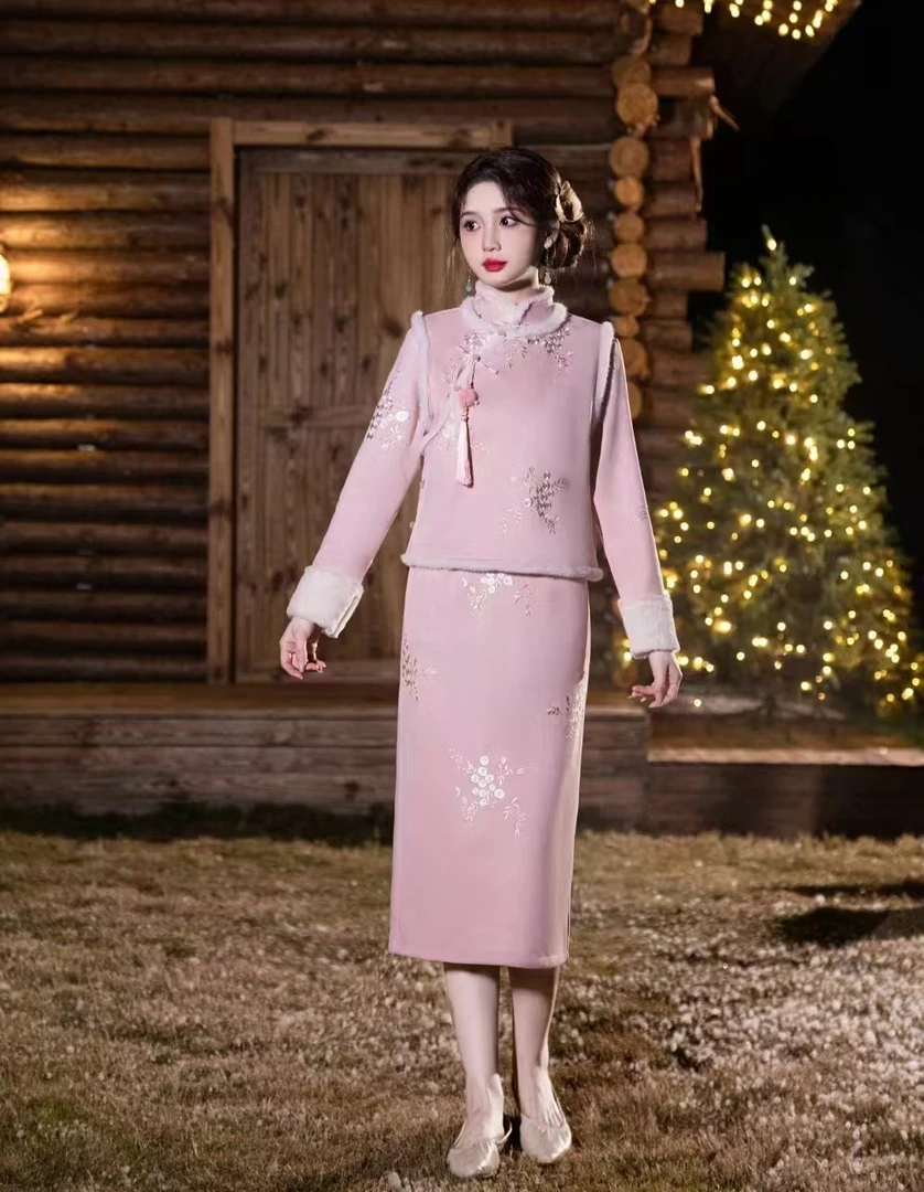 冬款-【梦回】重工设计师款长款气质复古风日常中国风显瘦旗袍