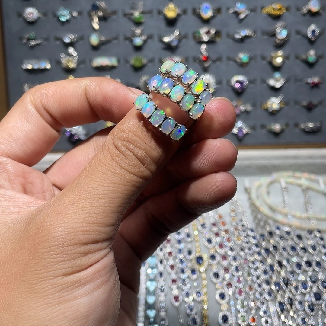 欧泊银S925镶嵌戒指