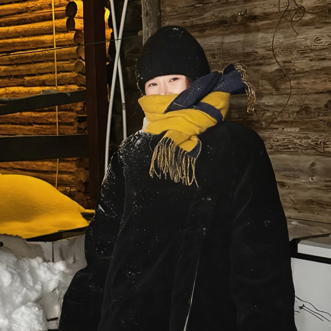 【CHUMINGMING】羊羔毛格纹围巾SP25146