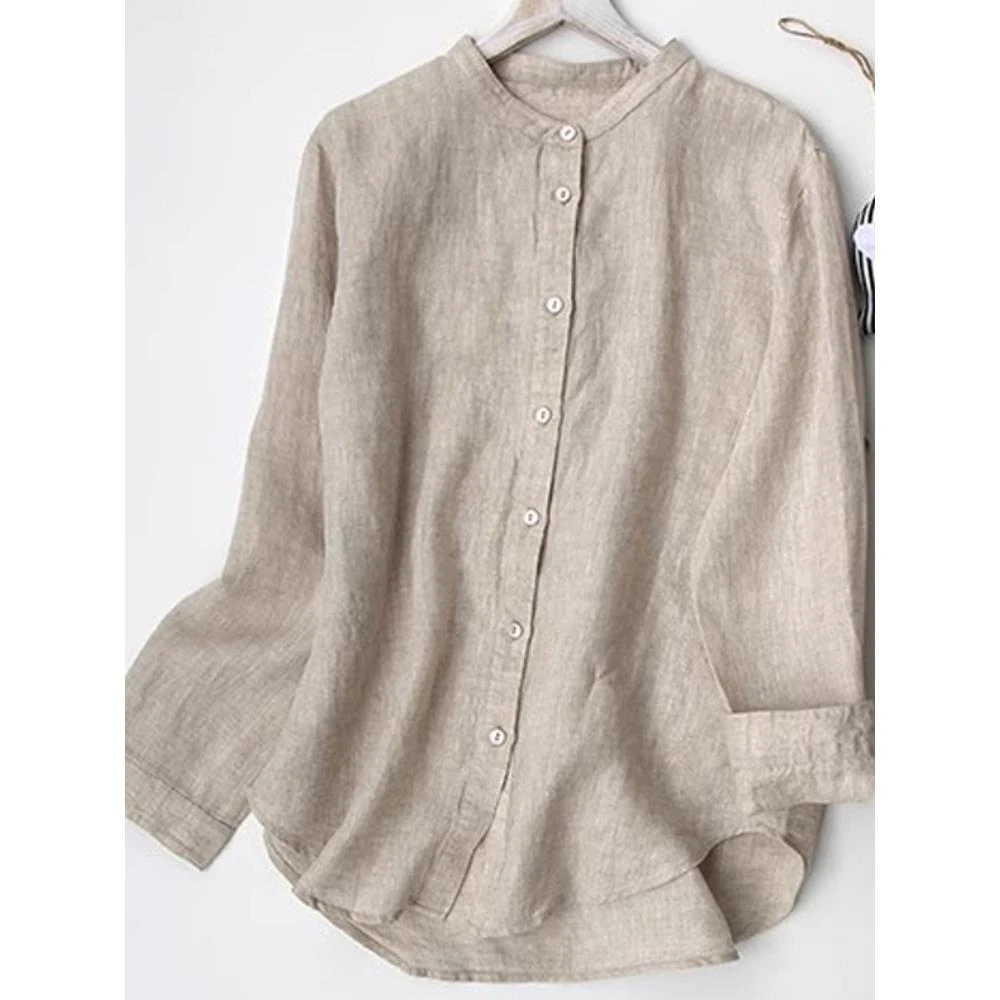 特大码300斤男女夏季纯色亚麻长袖衬衫早秋季中长款休闲开衫上衣2