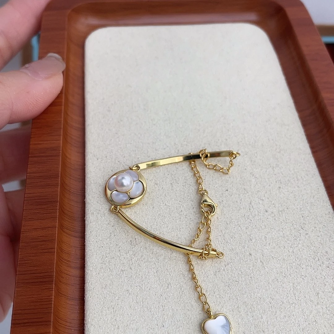 海水珍珠银S925镶嵌手绳