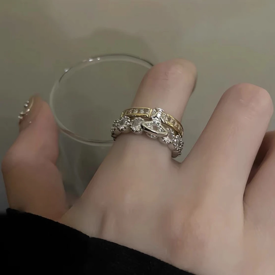 铜合金戒指 皇冠双层戒指469