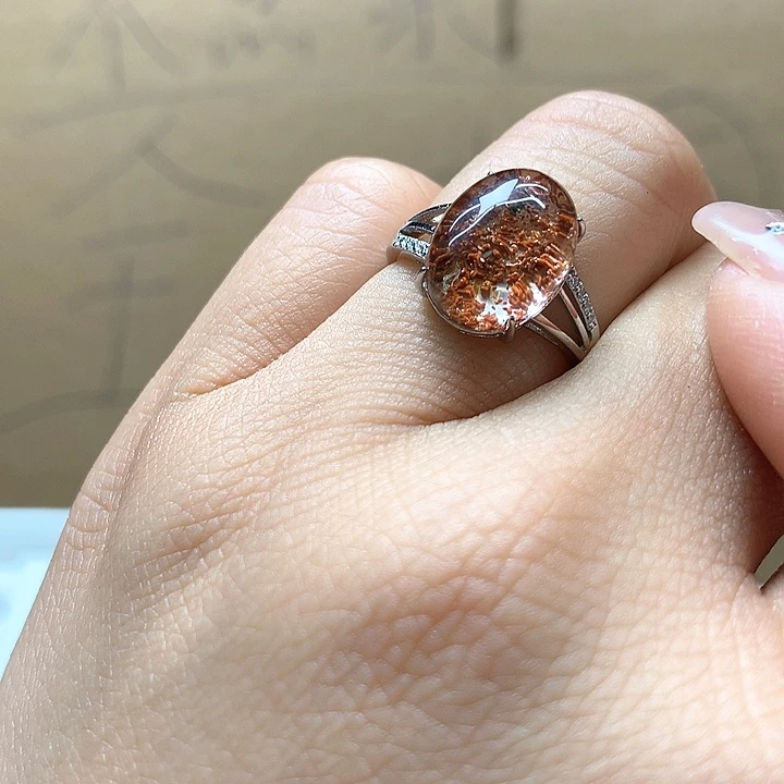 水晶水晶戒指银S925镶嵌