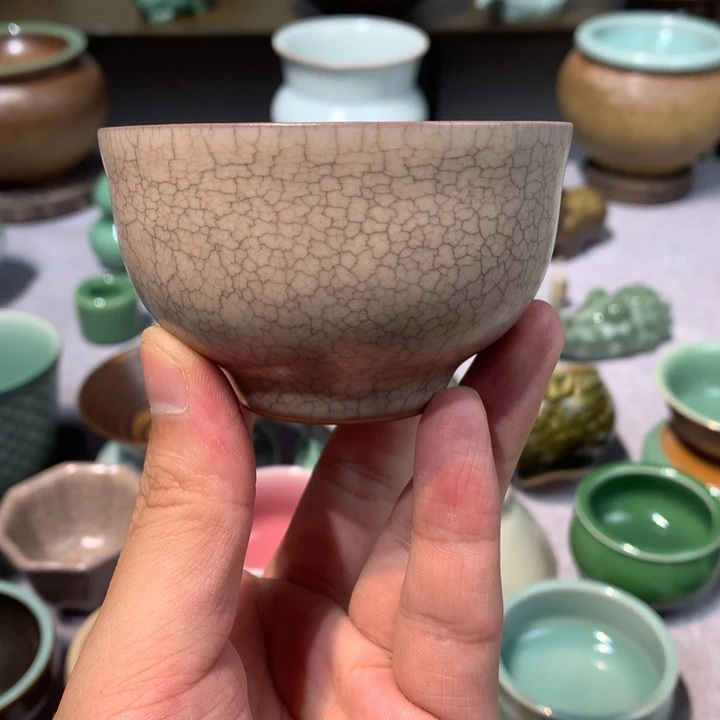 龙泉青瓷哥窑手工主人杯