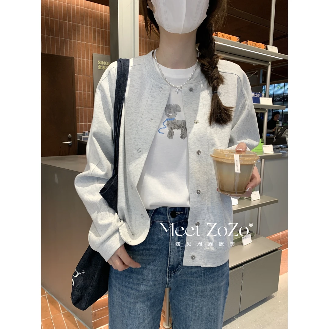 【周周】“自由舒展”25春季舒适简约棒球服卫衣外套152253