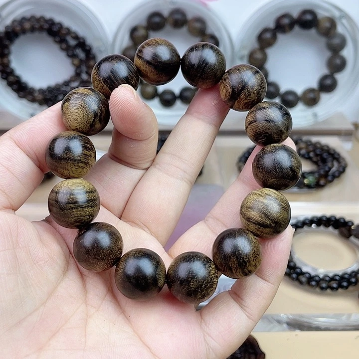 手串沉香阵**饰越南芽庄白奇玉化留疤嘤子虎斑