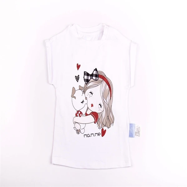 MS200079白色女孩发卡短袖