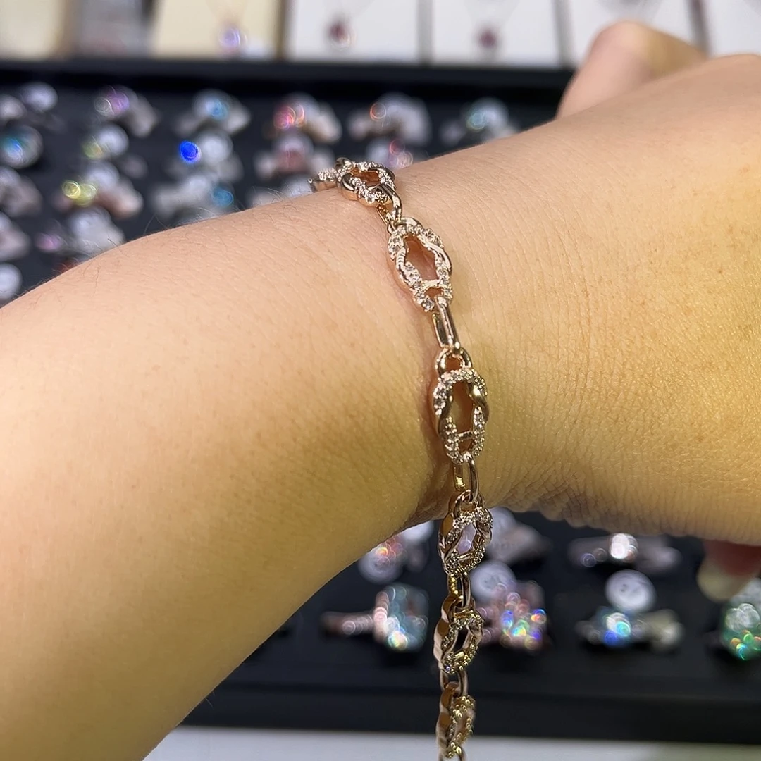 莫桑石非金属CL八字扣K枚手链