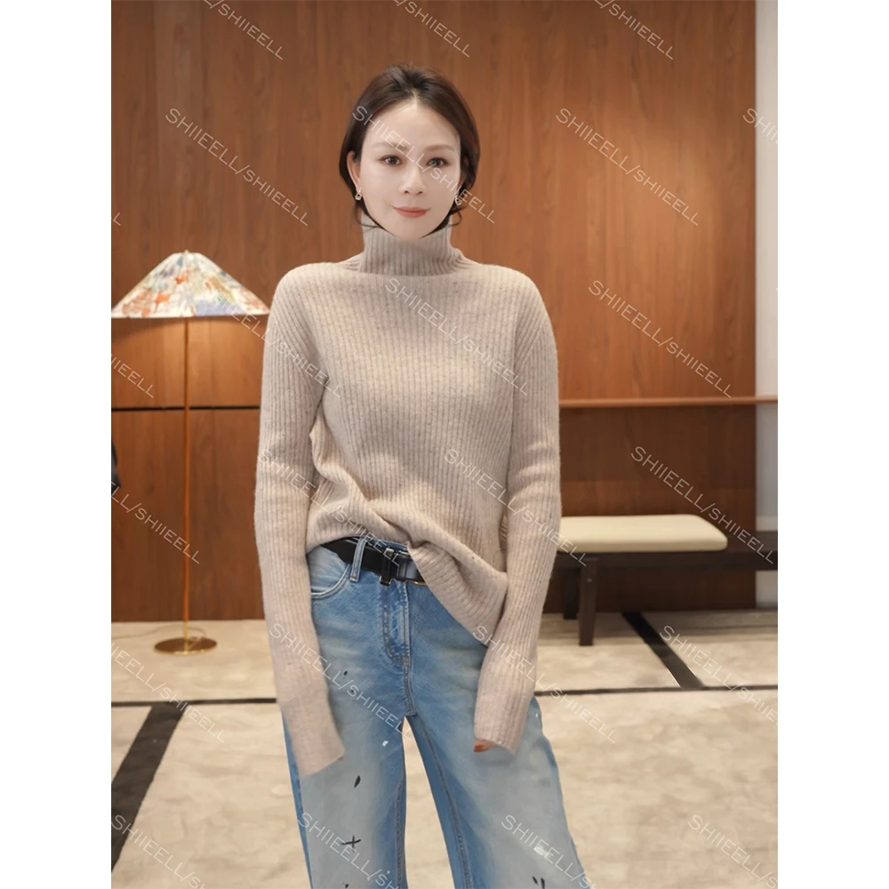 SHIIEELL【彩点】秋冬加厚点子纱高领毛衣套头百搭显瘦针织衫Z9908