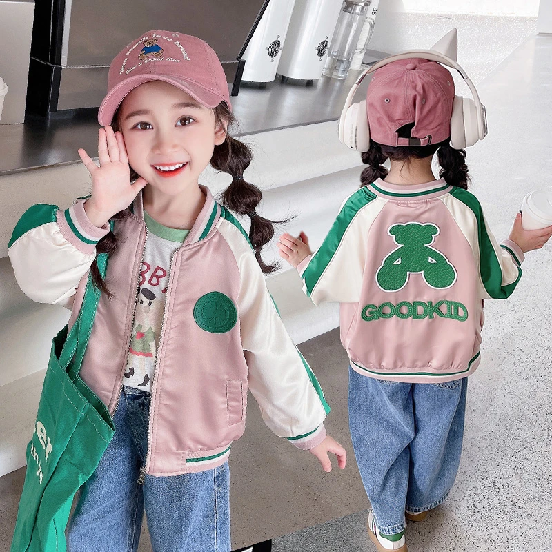 女童外套春秋2025秋装新款宝宝小女孩秋款洋气秋季薄款儿童棒球服