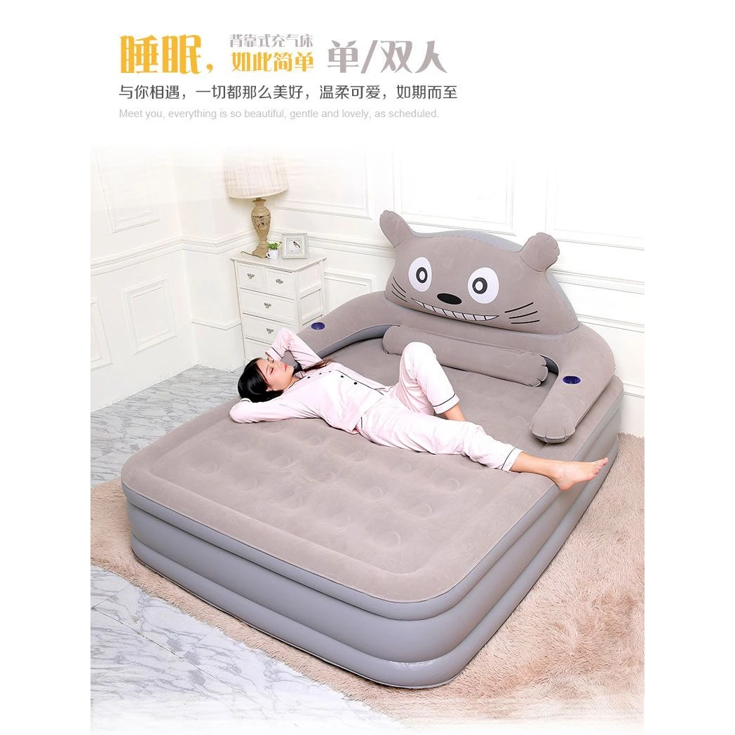 龙猫充气床垫1.5m米家用双人气垫床单人懒人打地铺卡通电动充气床