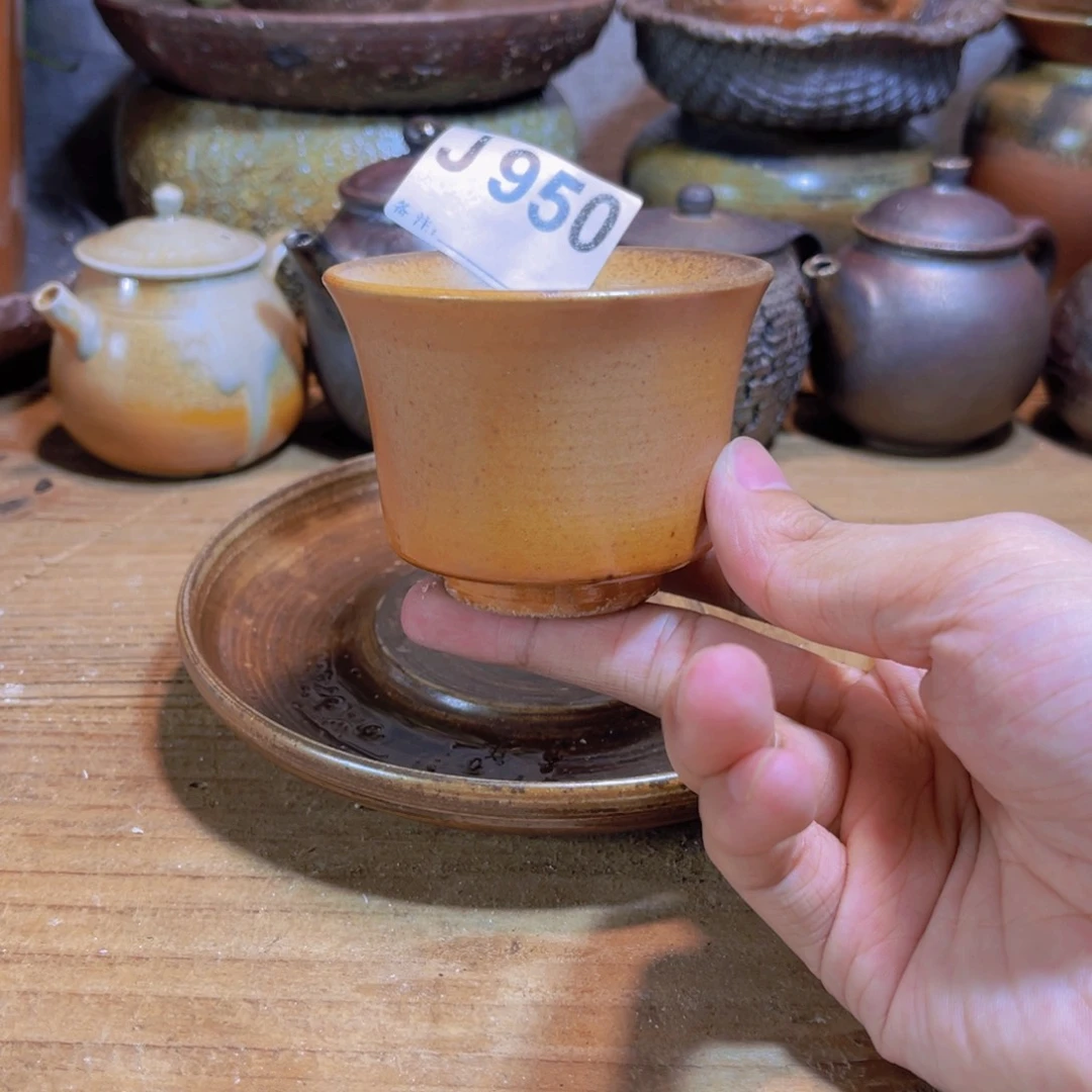 纯手工制作工艺（柴烧）裸烧纯手工制作柴烧杯950