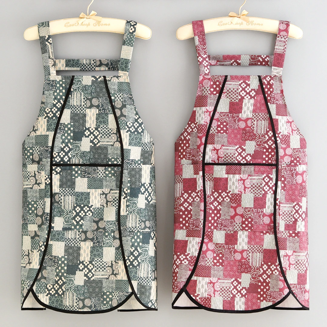 新款帆布防污围裙女家用做饭透气厨房围腰透气耐脏餐饮专用工作服