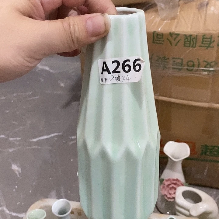 瓷片纯手工陶瓷花摆件瑕