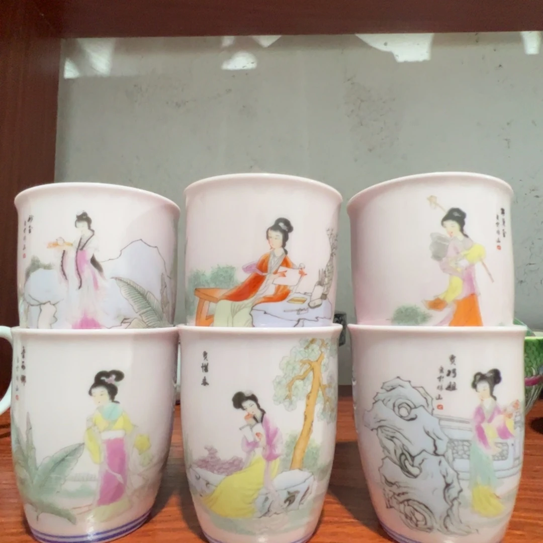 瓷片景德镇陶瓷美女一套