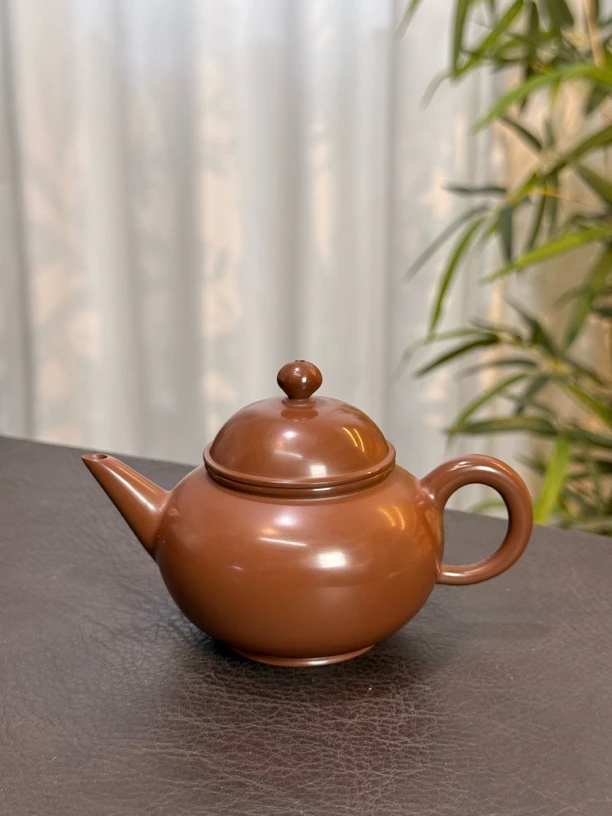 水磨红泥水平壶全手工薄胎手拉壶朱泥茶壶功夫茶具小容量纯手工