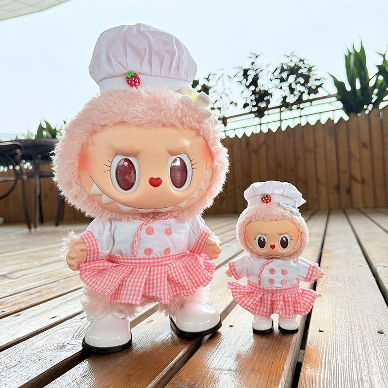 娃衣38cm拉布布玩偶衣服穿搭labubu公仔挂件mokoko甜心草莓裙子