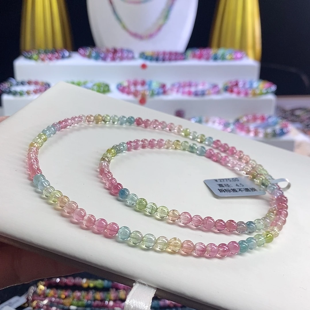 未镶嵌手链碧玺西瓜三圈